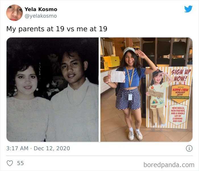 Moi rodzice w wieku 19 lat vs ja w wieku 19 lat