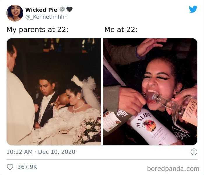 Moi rodzice w wieku 22 lat vs ja w wieku 22 lat