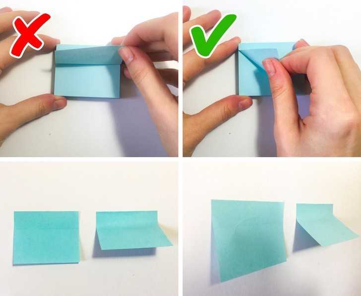 9. Odklejaj karteczki samoprzylepne po przekątnej aby zapewnić lepszą przyczepnоść