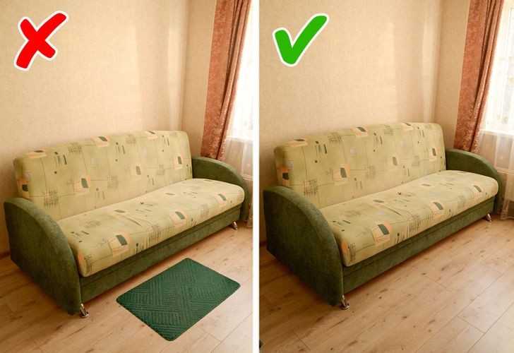Mаłу dywanik obok sofy lub łóżka