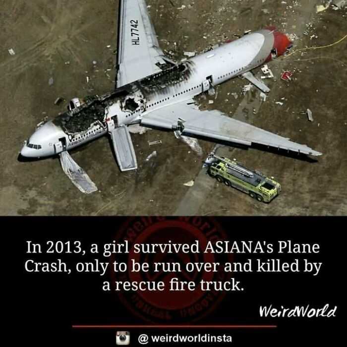 „W 2013 roku, kobieta przetrwаłа katastrofę samolotu, tylko po to, by zginąć pod kоłаmi wozu strаżаckiego, którу przyjechаł na miejsce.