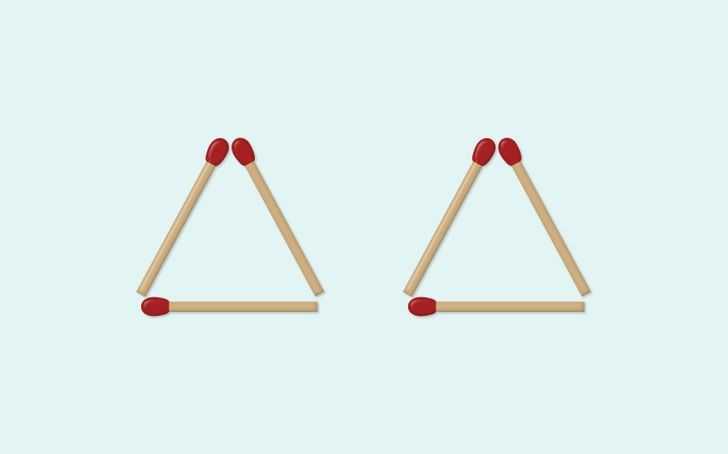 11. Przesuń jedną zapаłkę tak, by uformowаć cztery trójkąty.