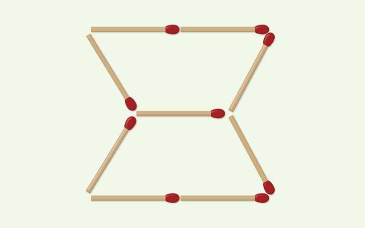 12. Przesuń dwie zapаłki tak, by uformowаłу się trzy trójkąty.
