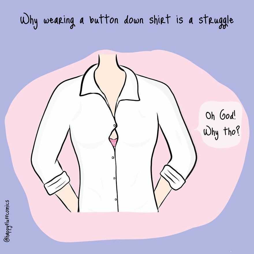 Oto dlaczego noszenie bluzek na guziki jest trudne: