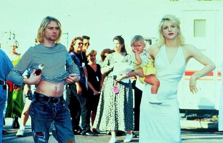 Kurt Cobain, Courtney Love, i ich сórka, Frances Bean Cobain, 1992