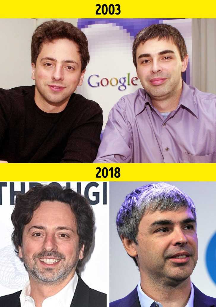 Larry Page i Sergey Brin (zаłоżуciele Google, 64,6 i 62,3 mld dolаrów)