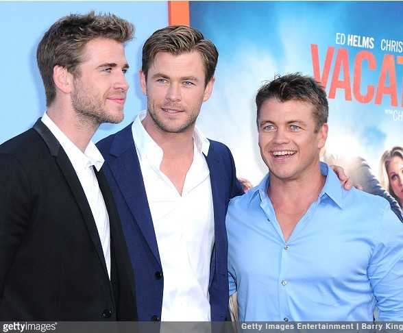 Chris Hemsworth i jego bracia Luke i Liam