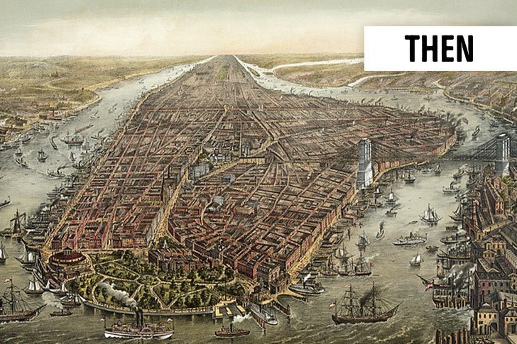 Nowy Jork w 1873 roku i teraz: