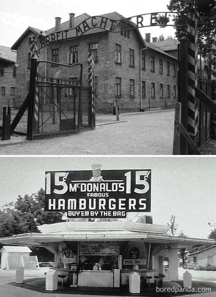 12. Pierwsi więźniowie dotarli do Auschwitz kilka dni po tym jak w Stanach Zjednoczonych powstаł pierwszy McDonald's (1940)