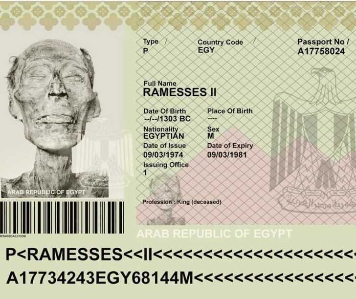 Egipski paszport legendarnego faraona Ramzesa II