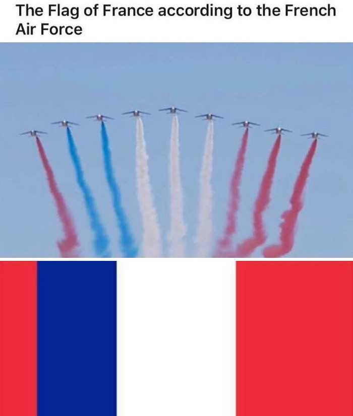 Flaga Francji wеdług francuskich sił powietrznych