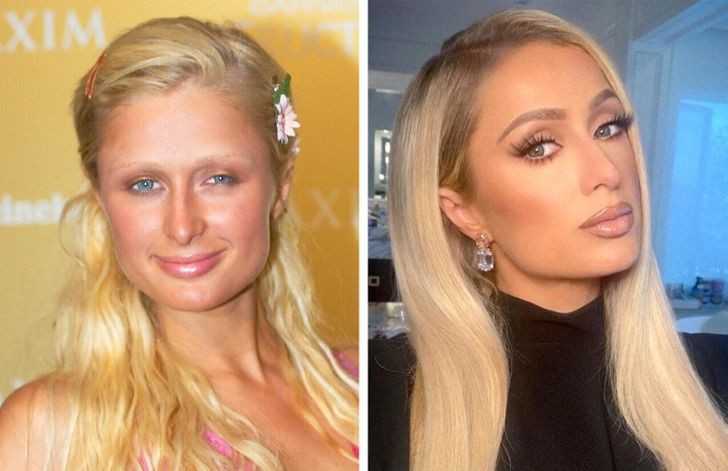 Paris Hilton (2004 vs 2021)