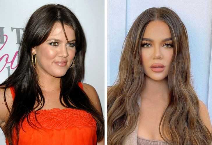 Khloé Kardashian (2008 vs 2021)