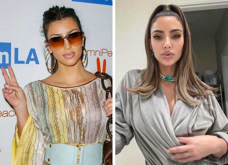 Kim Kardashian (2007 vs 2021)