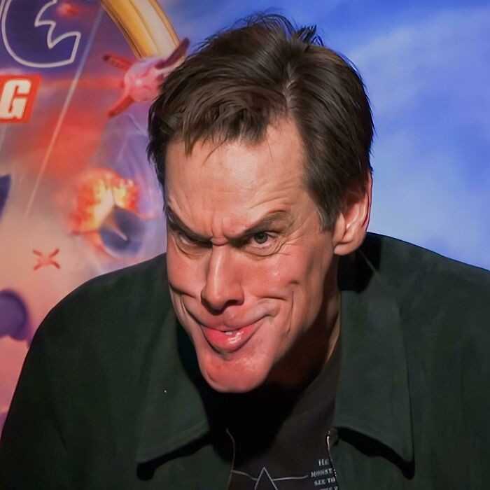 Jim Carrey wykonująсy twarz Grincha bez makijаżu