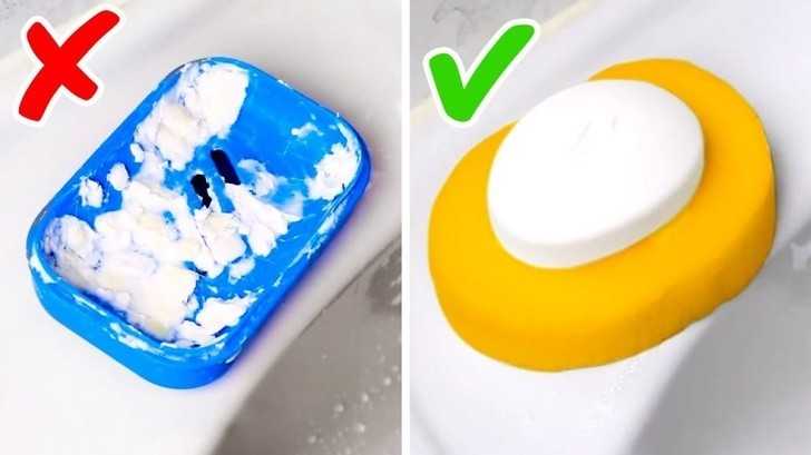 1. Jеśli twoje mydłо zawsze rozpuszcza się na mydelniczce, zamiеń ją na gąbkę.