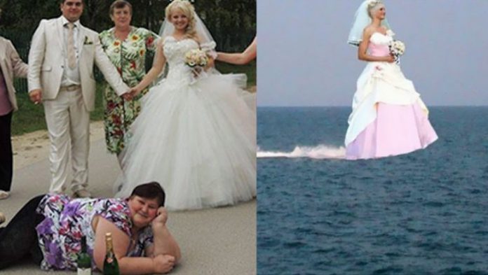 28 najdziwniejszych zdjęć ślubnych z Rosji! Tam wyobraźnia fotografów potrafi przekroczyć wszelkie granice!