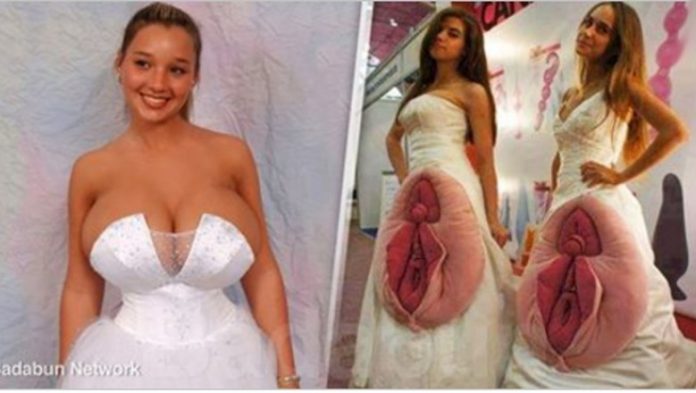 24 najdziwniejsze suknie ślubne jakie kiedykolwiek widziałaś! Niektóre z nich to prawdziwe koszmarki!