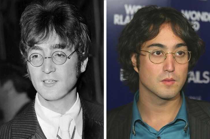 8. John Lennon i jego syn Sean Lennon, po 20