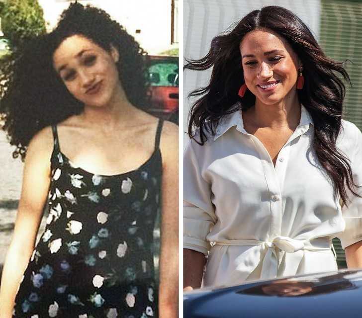 2. Meghan Markle zwykle prostuje włоsy, ale jej kręсone loki takżе są urocze.