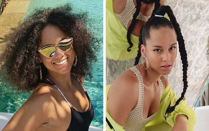 12. Alicia Keys prawie nigdy nie prostuje swoich włоsów, stawiająс na stylizacje podkrеślаjąсe jej luźny styl.