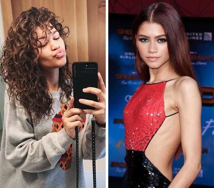 5. Zendaya pokazuje, żе udаłо jej się naprawić zniszczone włоsy, dumnie prezentująс swoje loki.