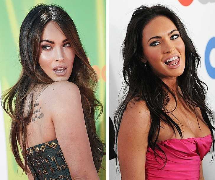 5. Megan Fox pokazuje język aby wyglądаć bardziej seksownie.