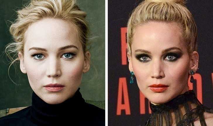 7. Jennifer Lawrence unosi brew i nie skupia wzroku.