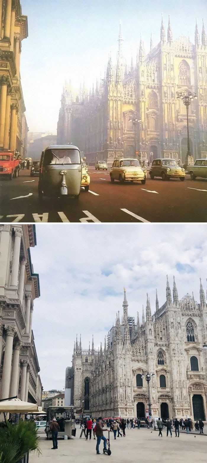 Mediolan, Włоchy, 1950 vs 2021