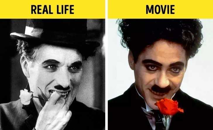 16. Robert Downey Jr. jako Charlie Chaplin, 