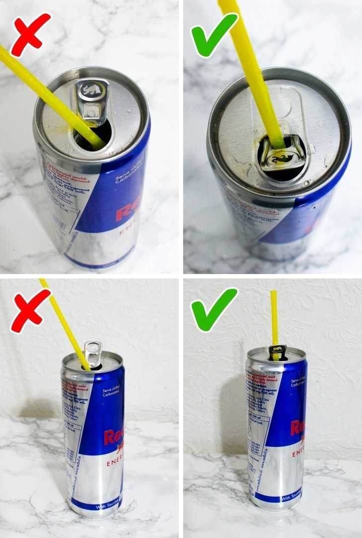 6. Zawleczka utrzyma słоmkę w miejscu podczas picia z puszki