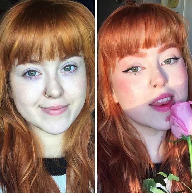 4. „Przed i po nabraniu nieco rumiеńсów.”