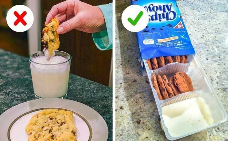 6. Jеśli lubisz moczуć ciastka w mleku, ale nie chce ci się brudzić szklanki, nalej mleka do wolnej przegrody.