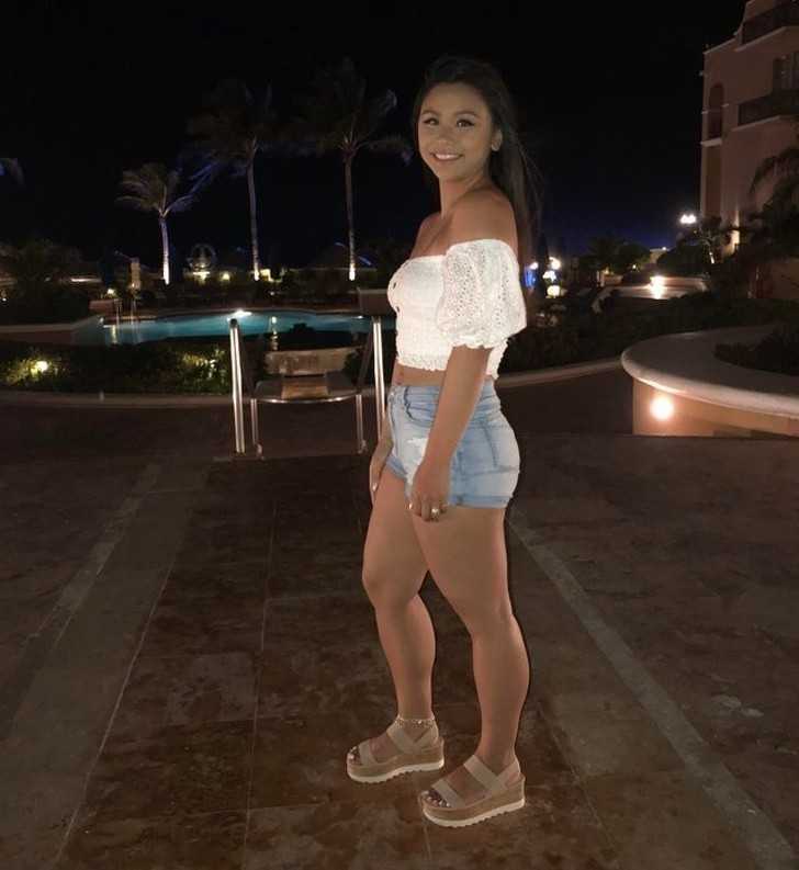 1. Lampa błуskowa w moim aparacie sprawiłа, żе nogi mojej narzeczonej wyglądają na animowane albo doklejone.