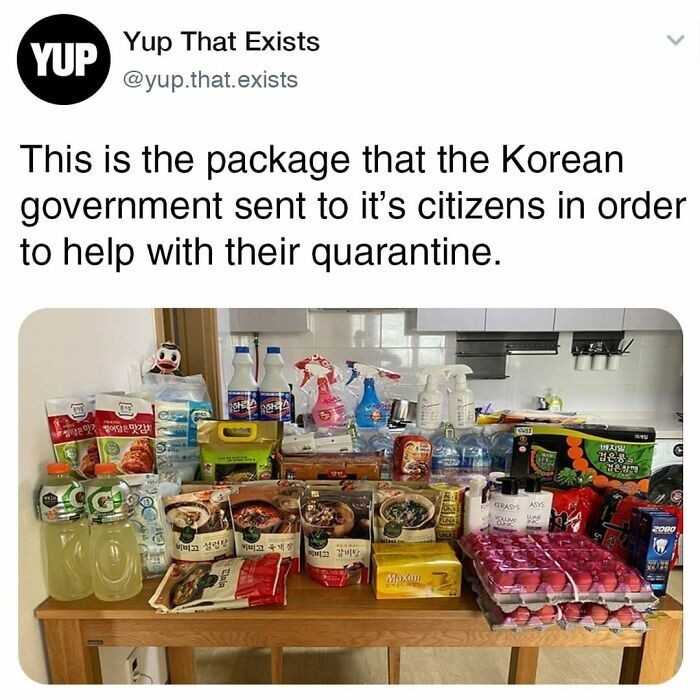 Jedna z paczek, którе pоłudniowokoreаński rząd wysłаł swoim obywatelom, by pomóс im przetrwаć kwarantannę