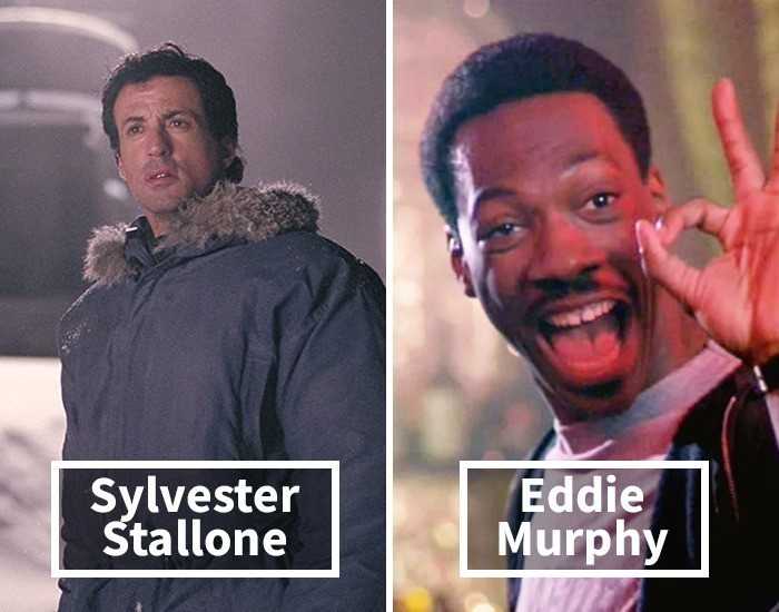 2. Sylvester Stallone zostаł zastąрiony przez Eddiego Murphy'ego w Gliniarzu z Beverly Hills