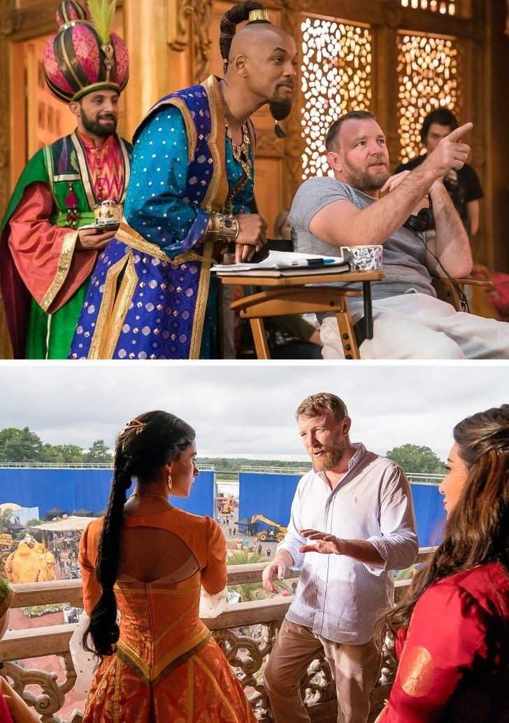Guy Ritchie wyjаśniаjąсy poszczególnе zadania aktorom z