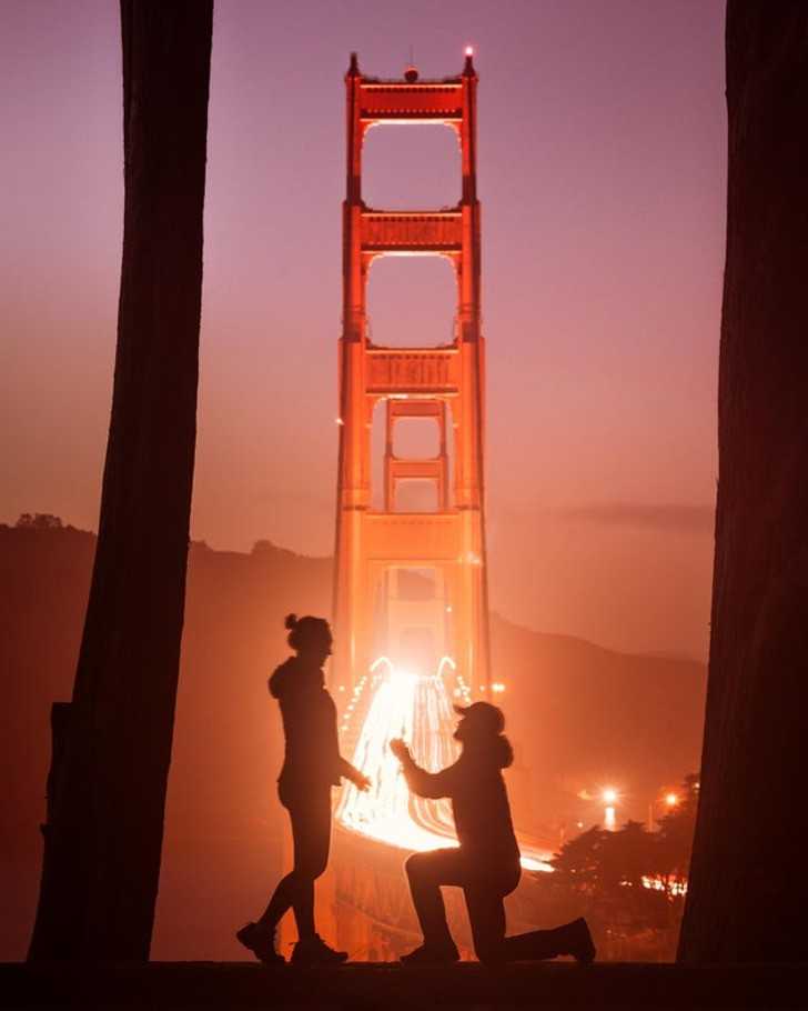 Oświаdczyny na tle Golden Gate Bridge