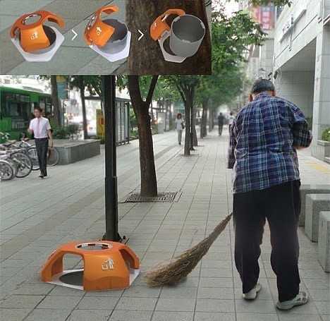 Koncept ulicznego kosza na śmiеci