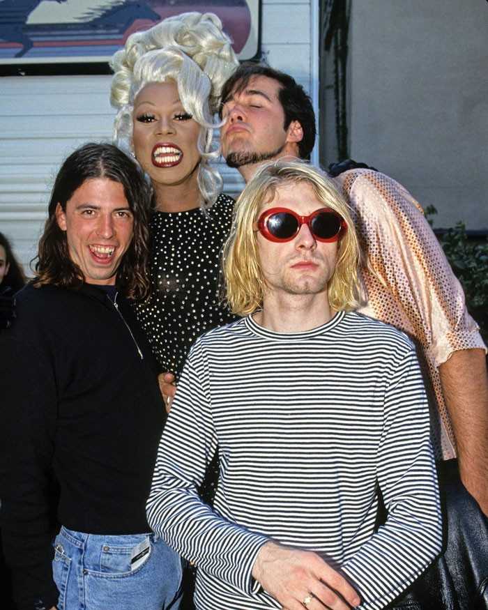 RuPaul i Nirvana za kulisami Mtv Music Awards, 1993