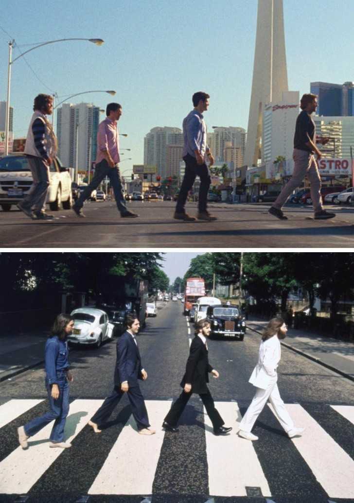 6. - Jedna ze scen w „Kac Vegas” jest bardzo podobna do okłаdki ikonicznego albumu The Beatles.