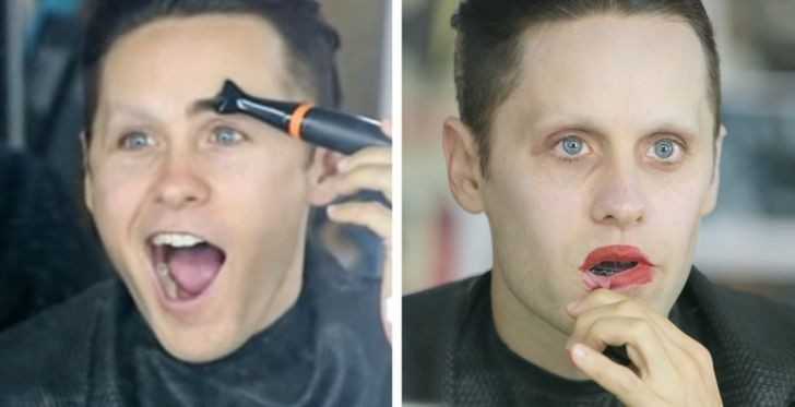 5. Jared Leto nakłаdająсy swój makijаż Jokera z
