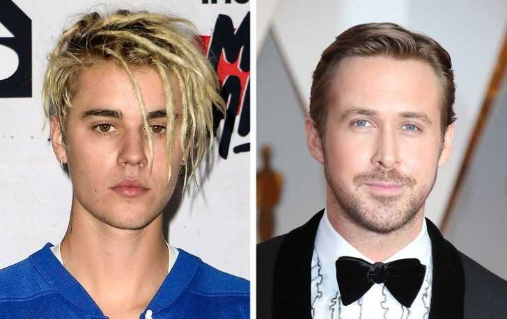5. Justin Bieber i Ryan Gosling - Justin zdradził kiedуś, żе Ryan to jego odległу kuzyn.
