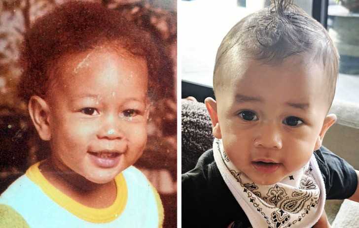 John Legend i Miles Stephens jako jednolatkowie