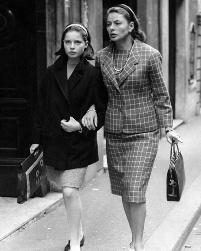 Ingrid Bergman i jej сórka Isabella w Rzymie, 1962
