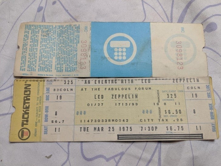 3. „Mój tata wreszcie znalazł swoje zagubione bilety na koncert Led Zeppelin. O 44 lata za рóźnо...”