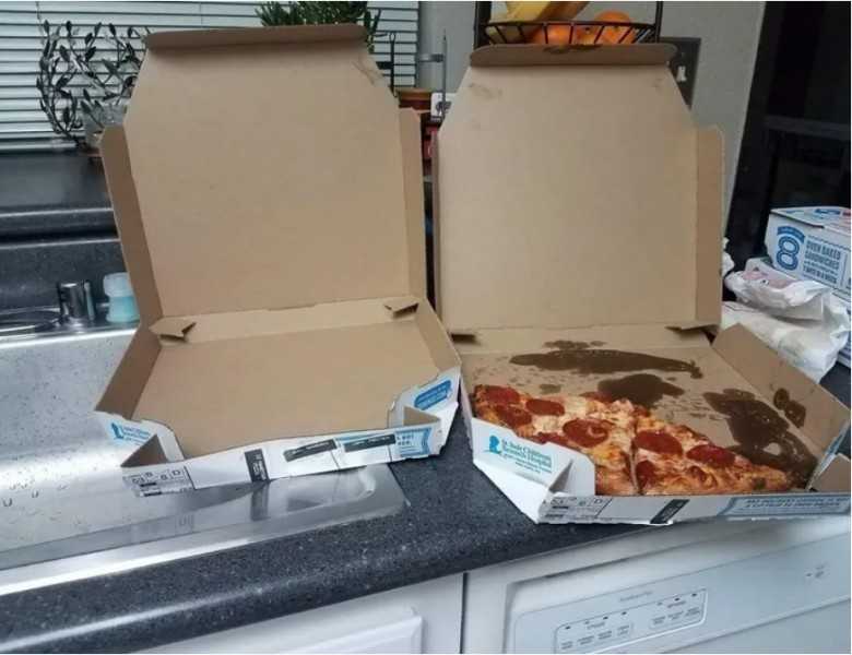 „Znajomy zamówił 2 pizze i otrzymаł jedną pizzę i jedno puste opakowanie.”
