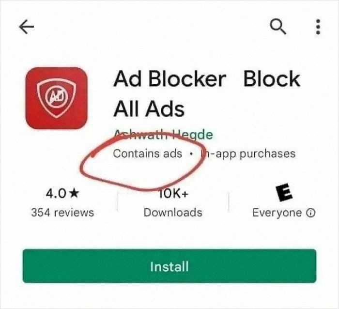 Ad blocker zawierająсy reklamy