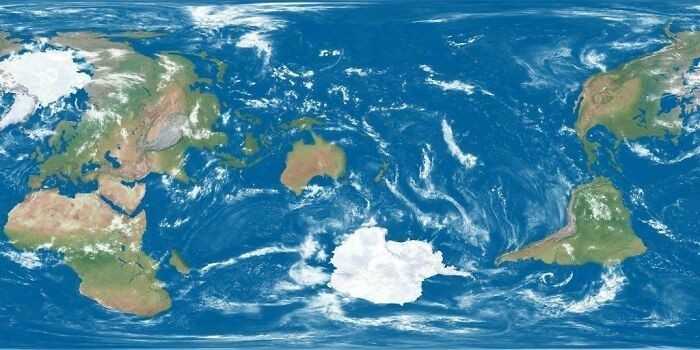 Perspektywa mapy świаta z Nоwą Zelandią w centrum