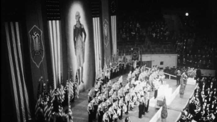 Nazistowski wiec, na którуm zgromadziłо się 20 000 amerykanów. Madison Square Garden, 1939